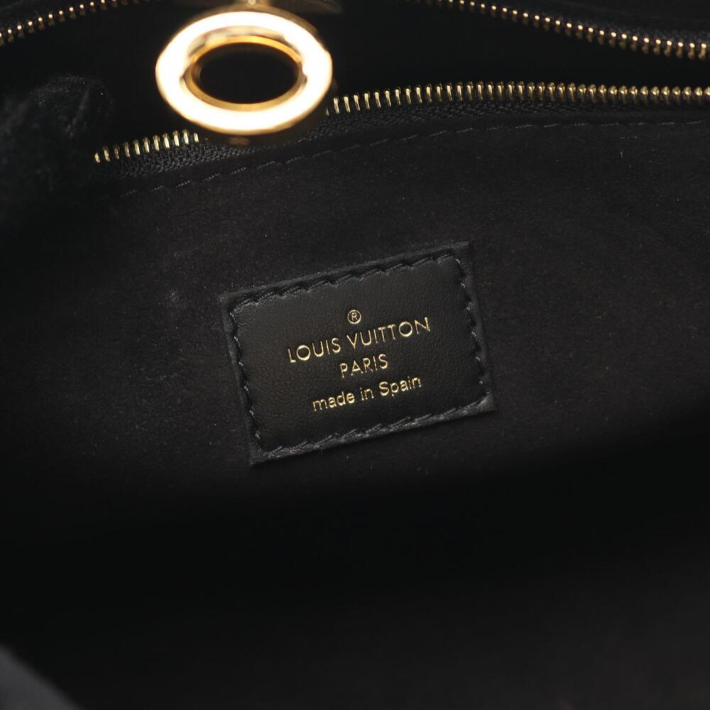Louis Vuitton On My Side Handbag Leather Canvas Monogram Black Brown - Picture 4 of 6